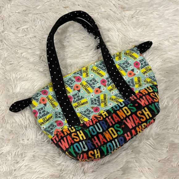 Handmade Quilted Vaccinated Small Tote Bag Purse - Picture 10 of 10